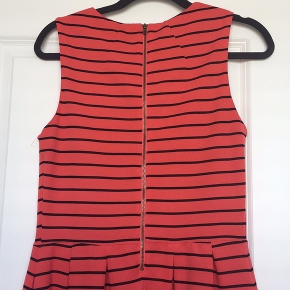 Coral and black striped dress - Picture 3 of 4